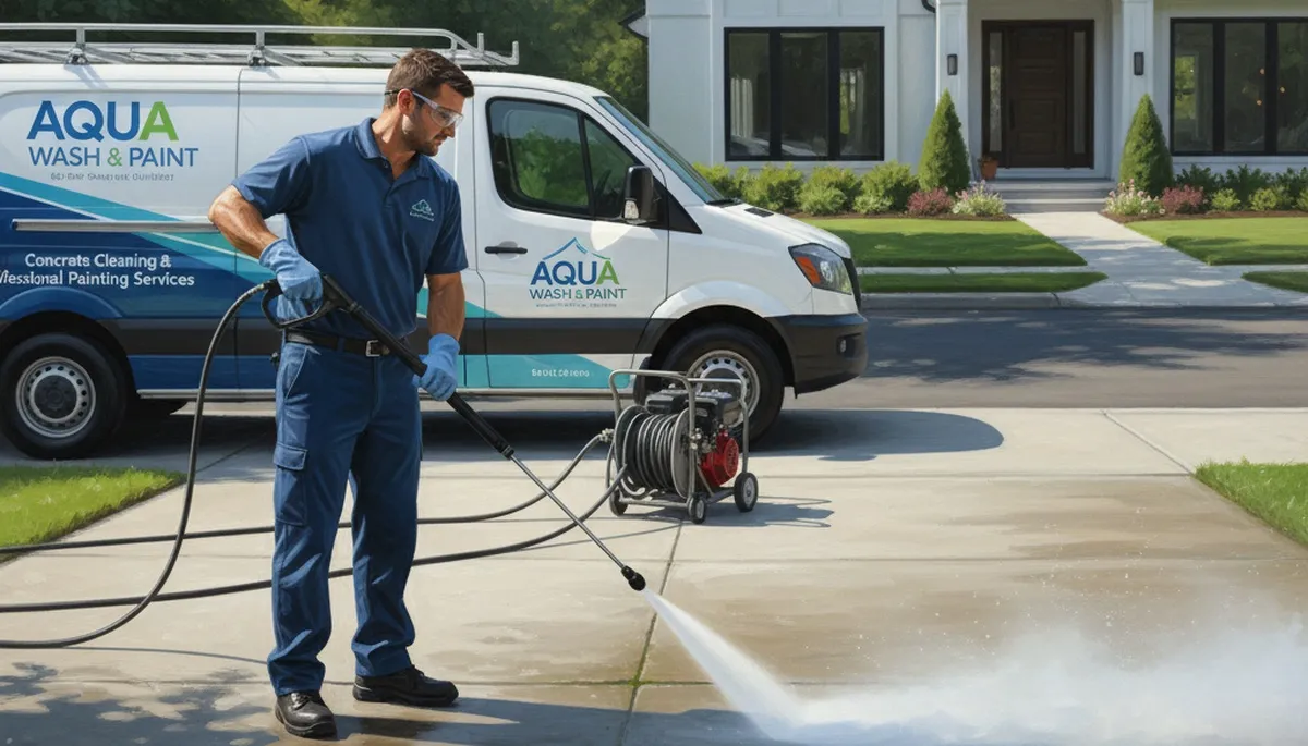 Concrete pressure cleaning for driveways and patios in St Petersburg, FL by St Petersburg Paint Pros
