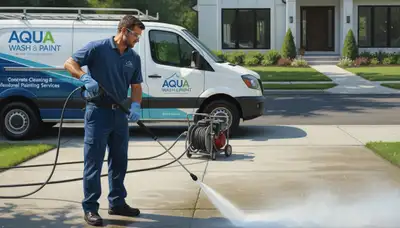 Concrete pressure cleaning for driveways and patios in St Petersburg, FL by St Petersburg Paint Pros