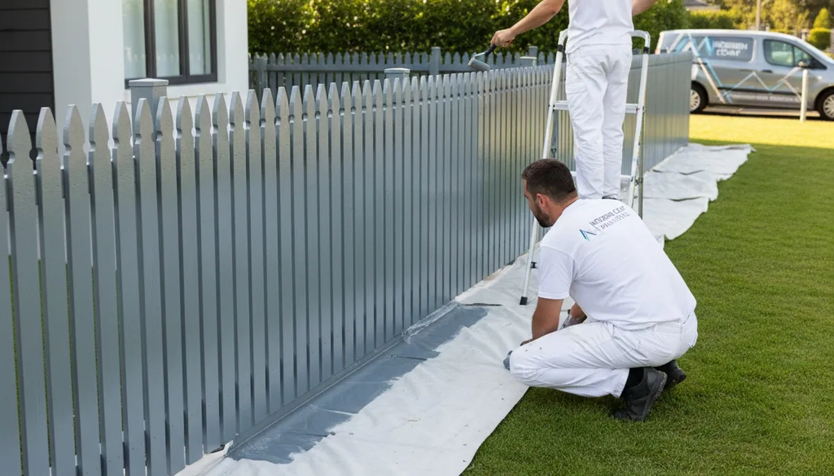 Fence painted in St Petersburg, FL by St Petersburg Paint Pros for durable coastal protection